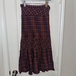 Urban Outfitters Blue and Red Maxi A-Line Skirt